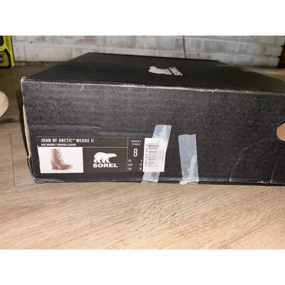 Sorel Women Joan Of Arctic Wedge II Distressed Sand Leather Ankle Boots Size 8 - Picture 5 of 5